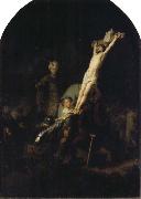 REMBRANDT Harmenszoon van Rijn The Raising of the Cross oil painting on canvas